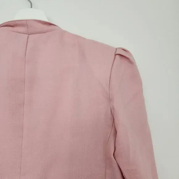 Vintage M Company Pink Blazer One Button Fold Over Collar Should Pad Suit Coat S - Picture 7 of 11